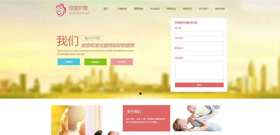 (帶手機版數(shù)據(jù)同步)自適應(yīng)其他類母嬰護理通用網(wǎng)站模板